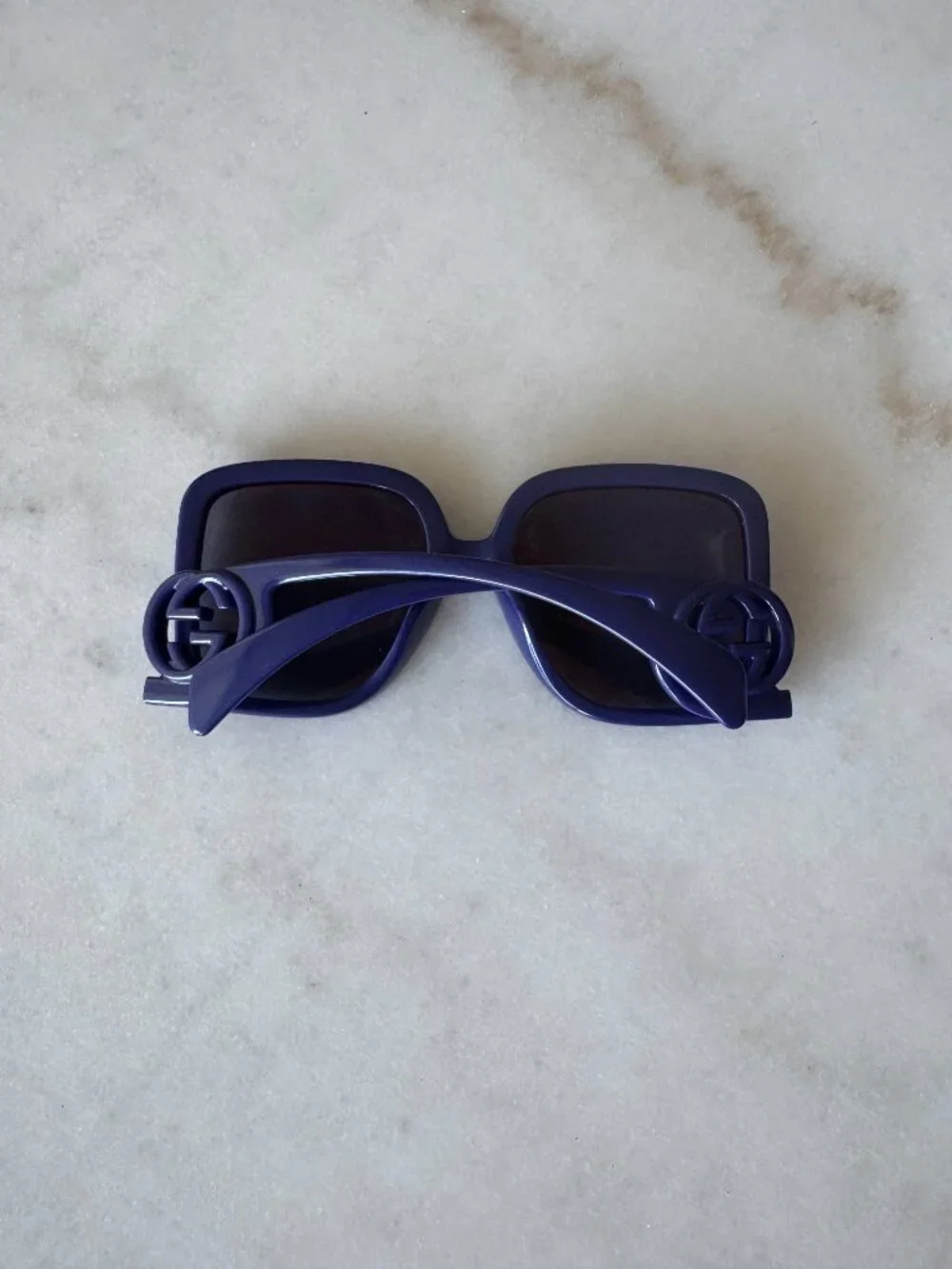 Gucci GG Square Sunglasses - Shiny Violet/Blue